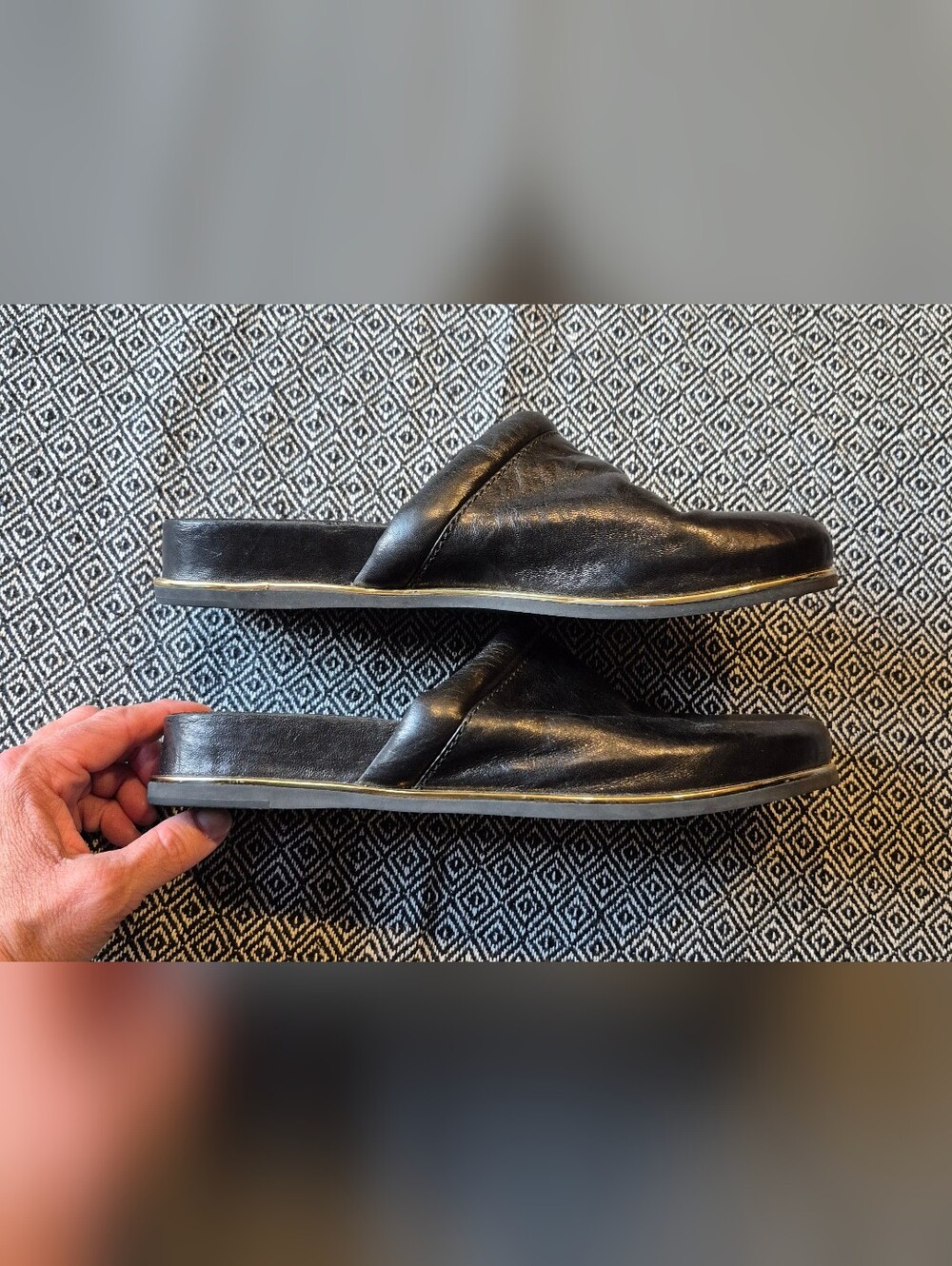 Kelsi Dagger Black And Gold Mules Size 9 - Picture 7 of 10